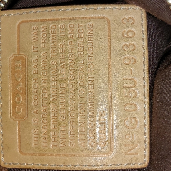 Coach beige & brown signature purse handbag medium size - Picture 8 of 10